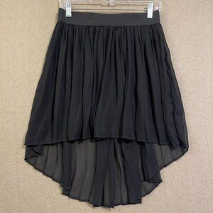 Nana USA Skirt Women's XL Black Hi-Lo Elastic Waist Sheer Lined